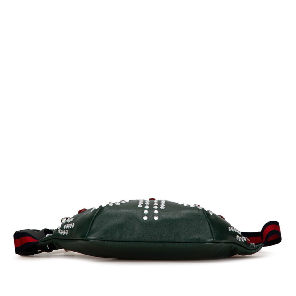 Gucci Jeweled Stone Body Bag Waist Moss Green Multicolored Leather - Picture 4 of 7